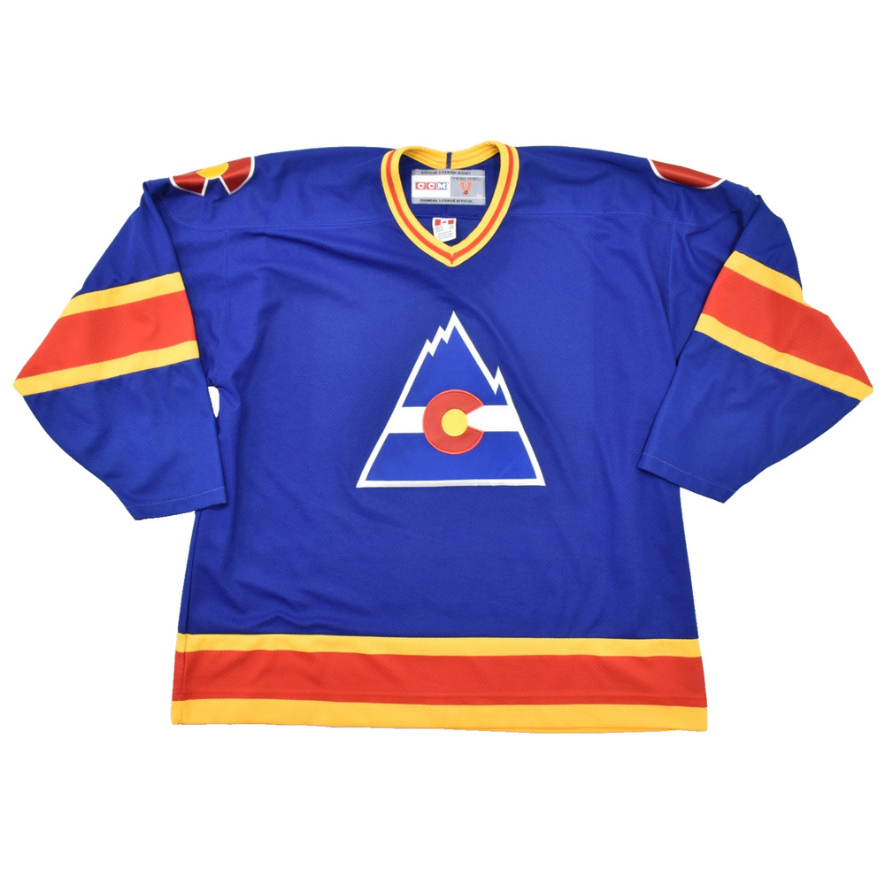 CCM Vintage Colorado Rockies NHL Hockey Jersey Blue Air-Knit Men's Size XXL